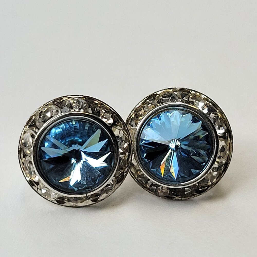 Blue Clip On Earrings, Small Blue Clip-Ons, Tiny Blue ClipOns Earrings